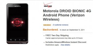 Droid Bionic Birthday: Review of Droid Bionic Best Deals $179 or $199 4 Renews   Backordered
