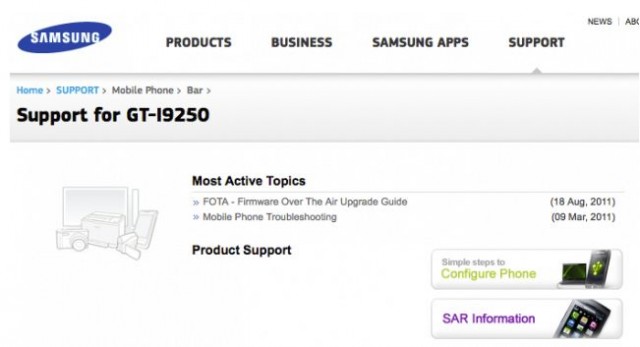 Samsung Nexus (Droid) Prime Primed for Support with Ice Cream Sandwiched Android 4Specs