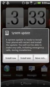 Droid Incredible Systme update