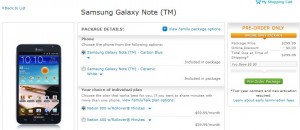 Samsung Galaxy Note preorder