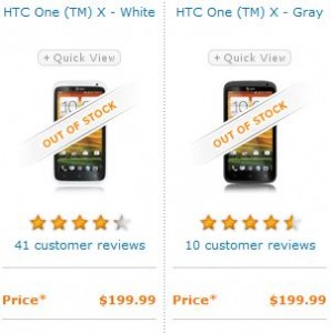 HTC One X Out of Stock