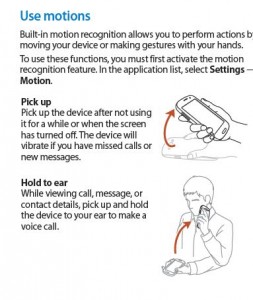 Samsung Galaxy S III gestures