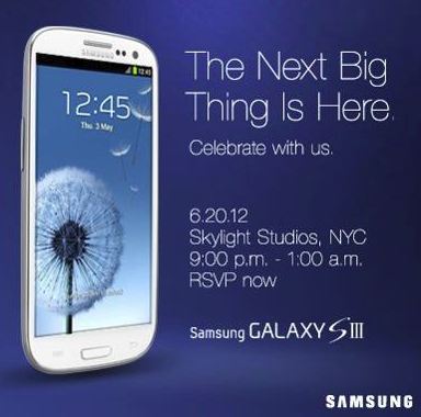 Samsung Galaxy S3 (S III) Review of News: Designer Secrets, NYC Party Invites & No FB