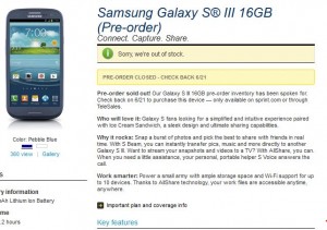 Sprint SG S3 Sold Out