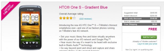 T Mobile New Unlimited Deals: HTC One S Free, Samsung Galaxy S3 Cheap with Free Activation Start 2Day
